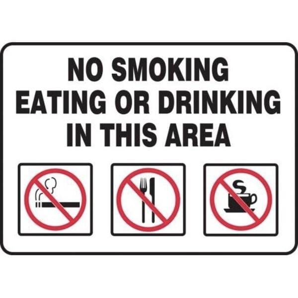 Accuform Safety Sign NO SMOKING EATING OR MSMK409XT MSMK409XT - main
